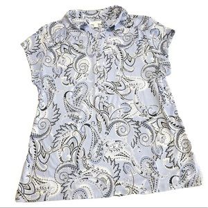 NWOT Charter Club Paisley Print Top Short Sleeves Sz XXL